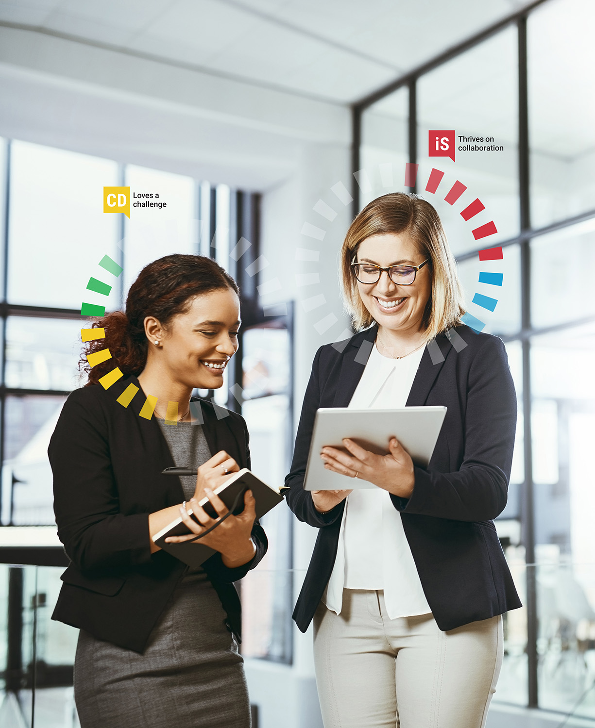 Two professionals discussing in office.